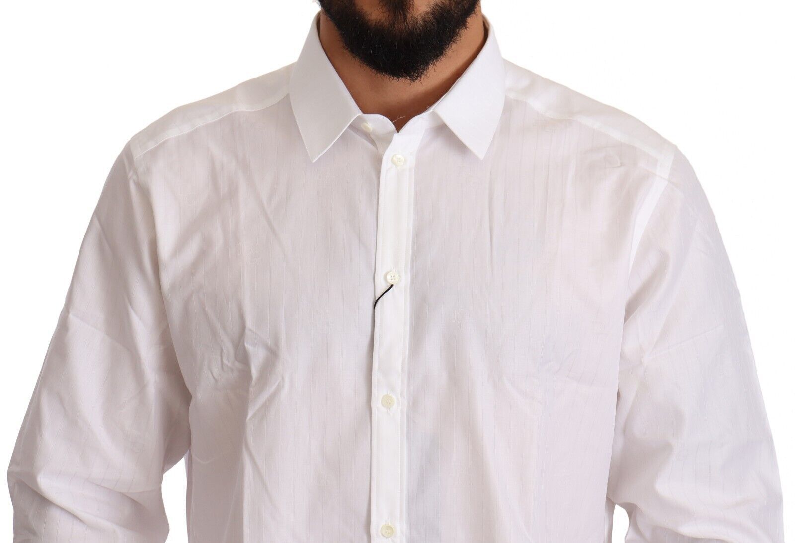 Dolce & Gabbana White Cotton Shirt MARTINI Slim Fit Men
